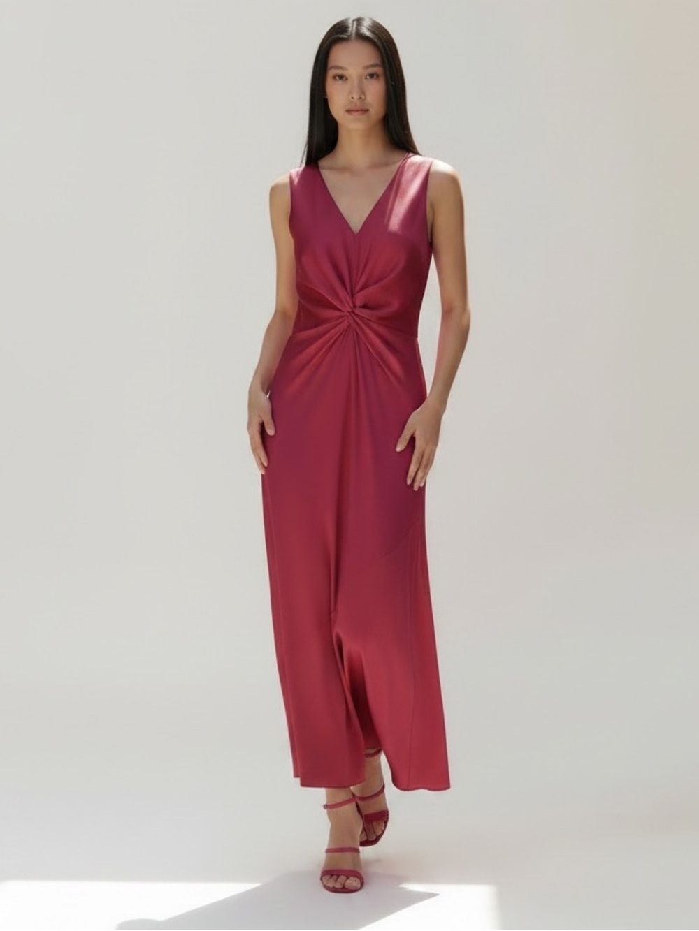 NWT Pinko pink silky satin evening slip dress‎ 4 garden beach wedding guest prom